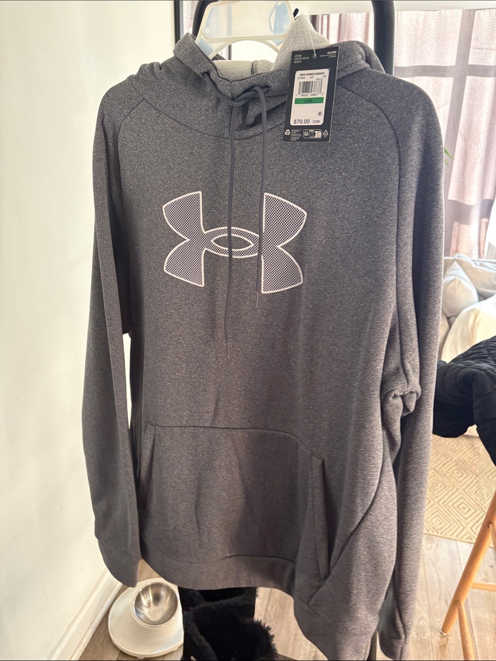 Under Armour Men's Dark Gray Zip-Up Hoodie Sweatshirt
